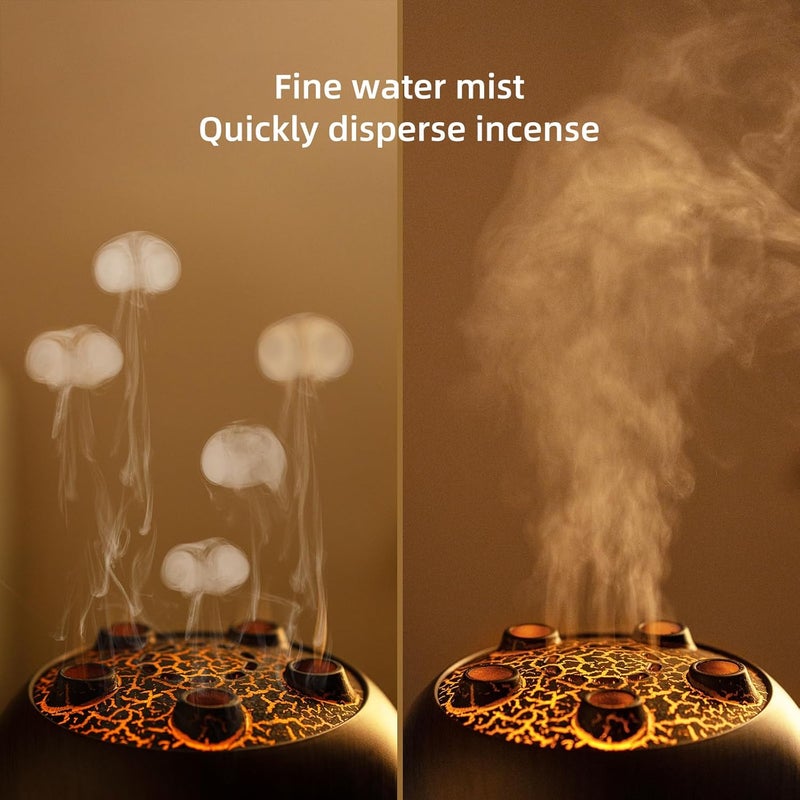 BLOIMP Essential Oil Diffuser 250ML,Jellyfish Diffuser Air Humidifiers Sound Pickup Ultrasonic Aromatherapy Diffuser Remote Control 7 Color Lights for Home Bedroom Office Hotel (Brown Color) - Image 2